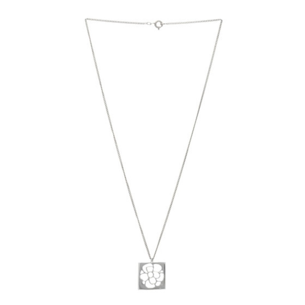 CHANEL Open Camillia 925 Sterling Silver Necklace - Picture 8 of 12